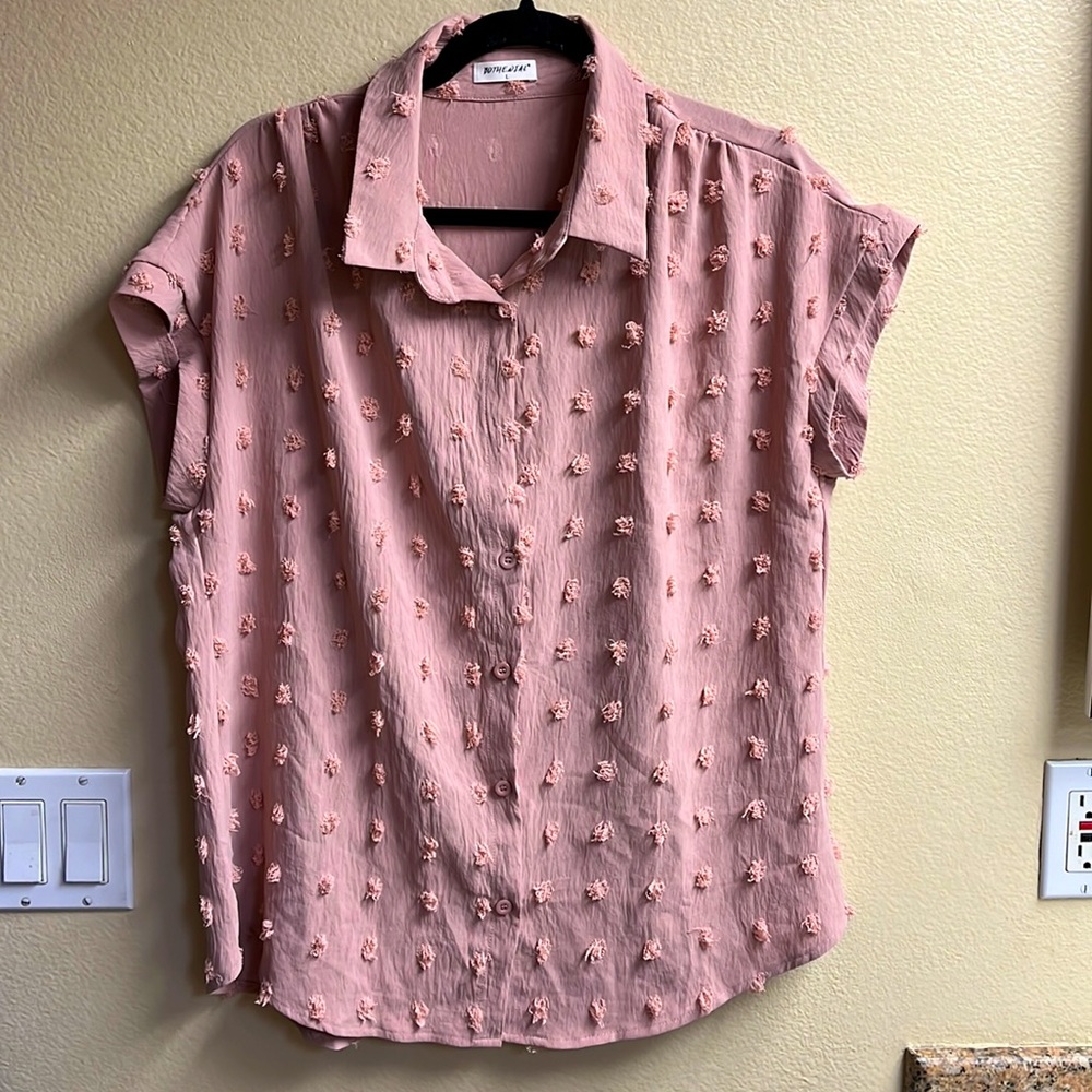 Bothenial women’s button up short sleeve collared shirt